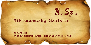 Miklusovszky Szalvia névjegykártya